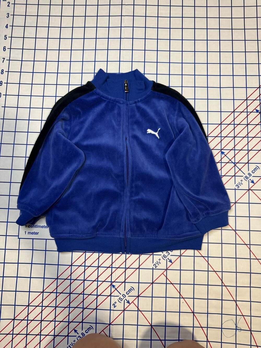 Puma Toddler Velour Track Jacket Blue 18M